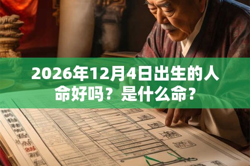 2026年12月4日出生的人命好吗？是什么命？