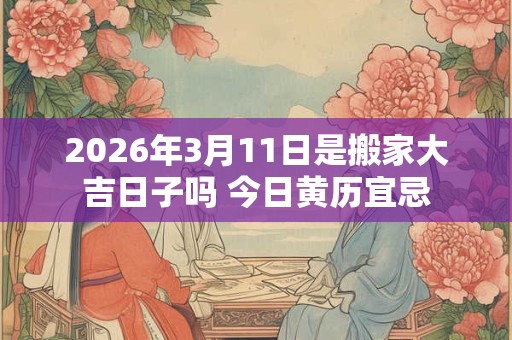 2026年3月11日是搬家大吉日子吗 今日黄历宜忌 2026年3月11日是搬家大吉日子吗 今日黄历宜忌