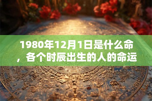 1980年12月1日是什么命，各个时辰出生的人的命运