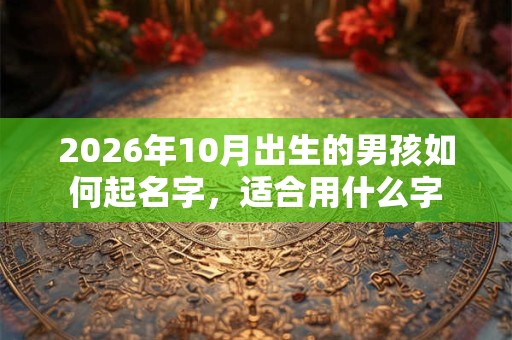 2026年10月出生的男孩如何起名字，适合用什么字