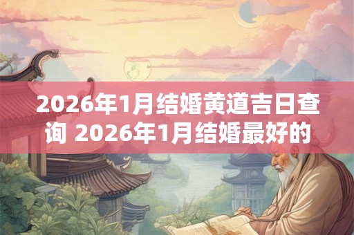 2026年1月结婚黄道吉日查询 2026年1月结婚最好的日子-择吉日网
