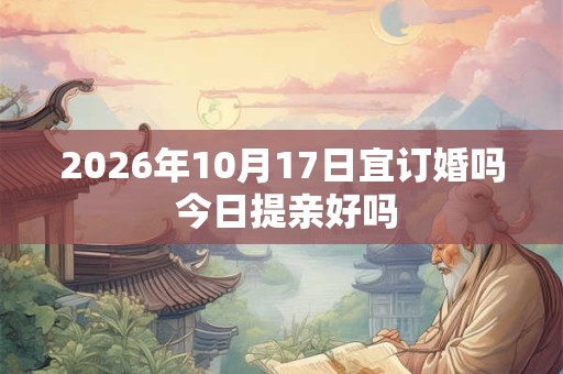 2026年10月17日宜订婚吗 今日提亲好吗 2026年10月17日宜订婚吗 今日提亲好吗