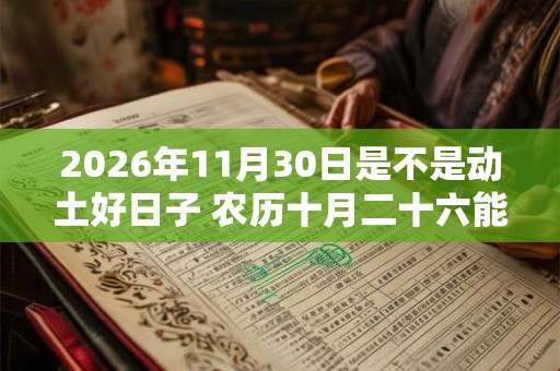 2026年11月30日是不是动土好日子 农历十月二十六能动土吗 2026年11月30日是不是动土好日子 农历十月二十六能动土吗