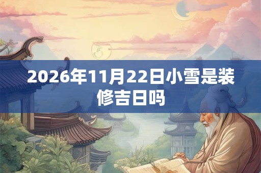 2026年11月22日小雪是装修吉日吗