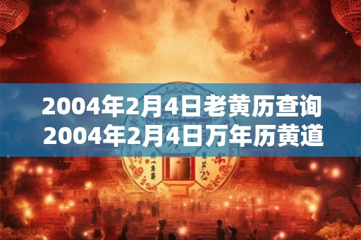 2004年2月4日老黄历查询 2004年2月4日万年历黄道吉日 2004年2月4日老黄历查询 2004年2月4日万年历黄道吉日