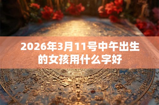 2026年3月11号中午出生的女孩用什么字好