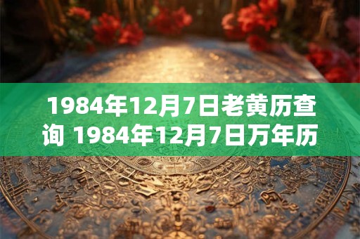 1984年12月7日老黄历查询 1984年12月7日万年历黄道吉日