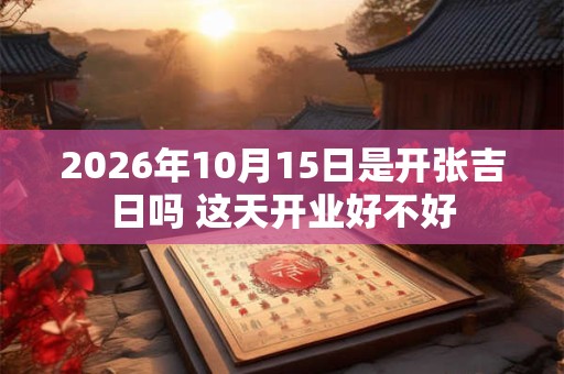2026年10月15日是开张吉日吗 这天开业好不好