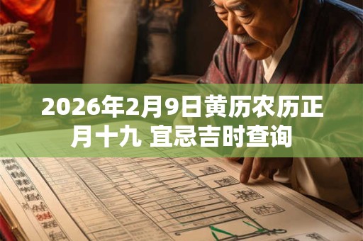 2026年2月9日黄历农历正月十九 宜忌吉时查询