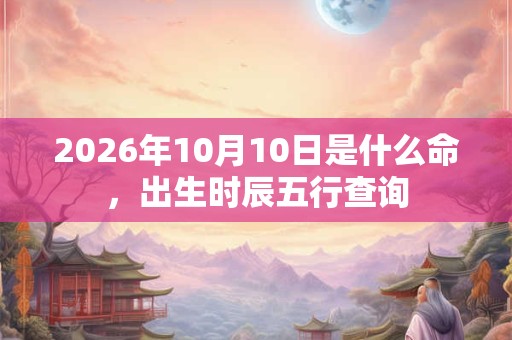 2026年10月10日是什么命,出生时辰五行查询 2026年10月10日是什么命,出生时辰五行查询