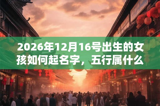 2026年12月16号出生的女孩如何起名字，五行属什么