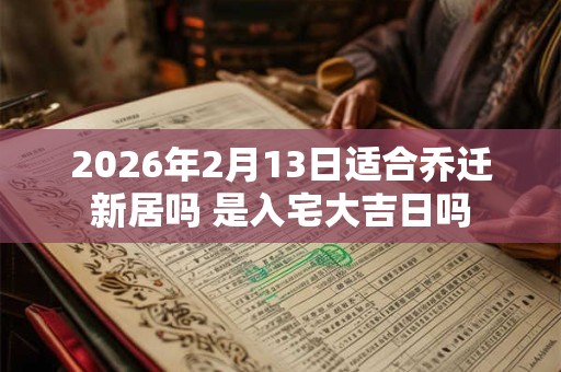 2026年2月13日适合乔迁新居吗 是入宅大吉日吗 2026年2月13日适合乔迁新居吗 是入宅大吉日吗