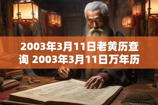 2003年3月11日老黄历查询 2003年3月11日万年历黄道吉日