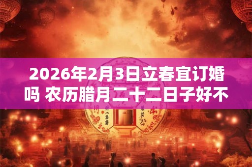 2026年2月3日立春宜订婚吗 农历腊月二十二日子好不好