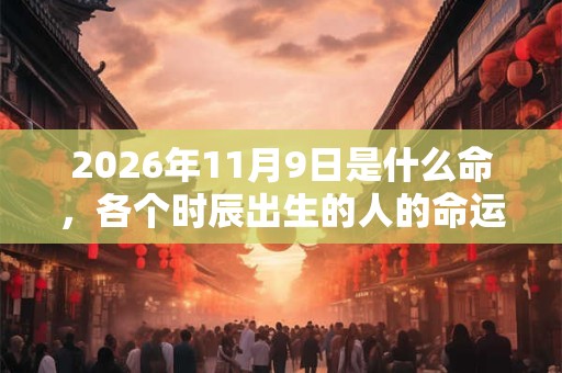 2026年11月9日是什么命，各个时辰出生的人的命运