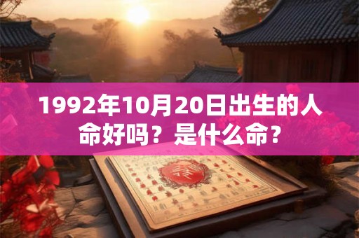 1992年10月20日出生的人命好吗?是什么命? 1992年10月20日出生的人命好吗?是什么命?