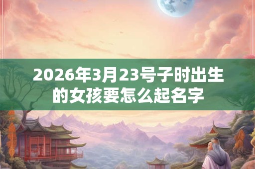 2026年3月23号子时出生的女孩要怎么起名字 2026年3月23号子时出生的女孩要怎么起名字