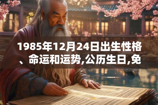 1985年12月24日出生性格、命运和运势,公历生日,免费算命