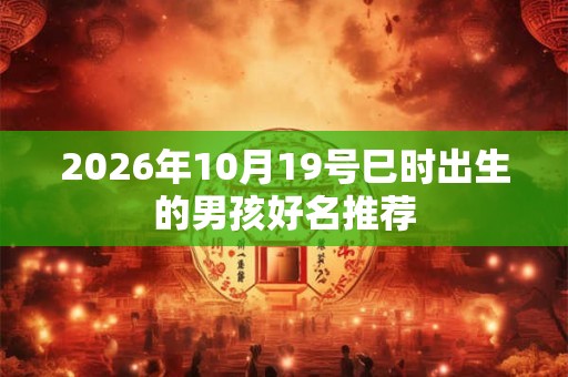 2026年10月19号巳时出生的男孩好名推荐 2026年10月19号巳时出生的男孩好名推荐