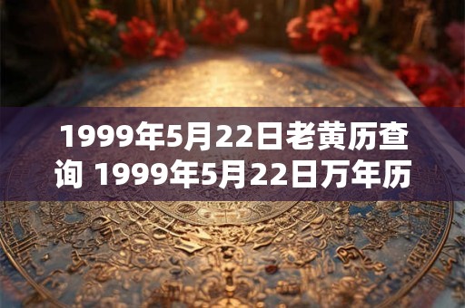 1999年5月22日老黄历查询 1999年5月22日万年历黄道吉日