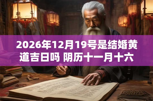 2026年12月19号是结婚黄道吉日吗 阴历十一月十六宜嫁娶吗
