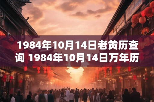 1984年10月14日老黄历查询 1984年10月14日万年历黄道吉日 1984年10月14日老黄历查询 1984年10月14日万年历黄道吉日