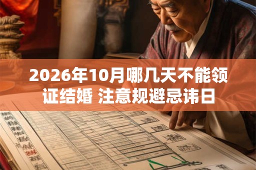 2026年10月哪几天不能领证结婚 注意规避忌讳日