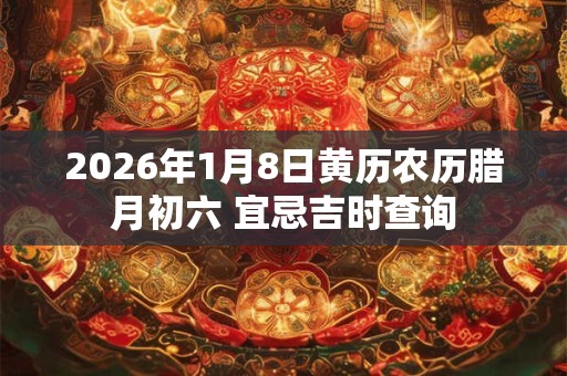 2026年1月8日黄历农历腊月初六 宜忌吉时查询 2026年1月8日黄历农历腊月初六 宜忌吉时查询