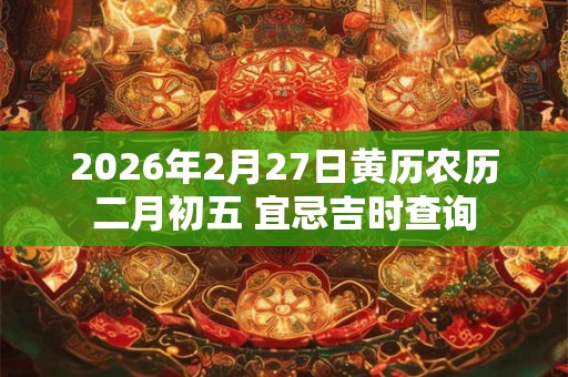 2026年2月27日黄历农历二月初五 宜忌吉时查询