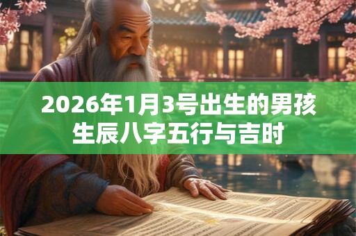 2026年1月3号出生的男孩生辰八字五行与吉时