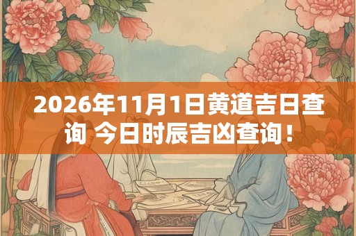 2026年11月1日黄道吉日查询 今日时辰吉凶查询! 2026年11月1日黄道吉日查询 今日时辰吉凶查询!