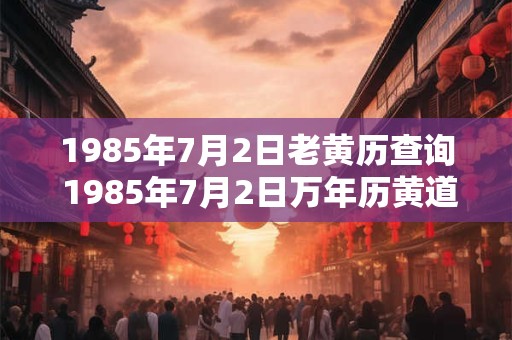1985年7月2日老黄历查询 1985年7月2日万年历黄道吉日