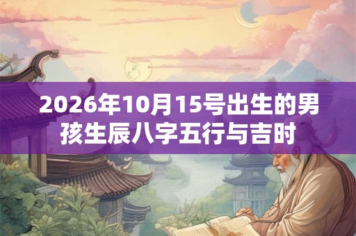 2026年10月15号出生的男孩生辰八字五行与吉时