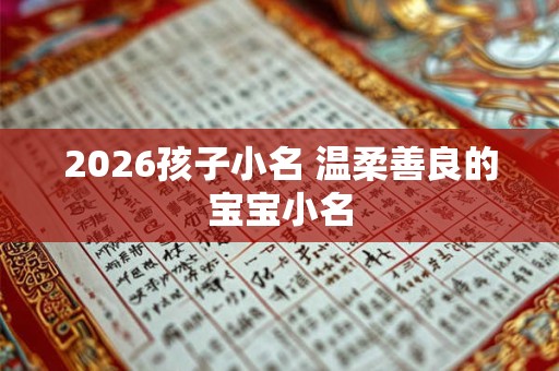 2026孩子小名 温柔善良的宝宝小名