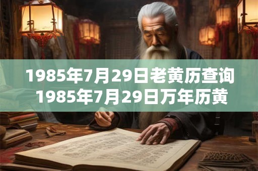 1985年7月29日老黄历查询 1985年7月29日万年历黄道吉日