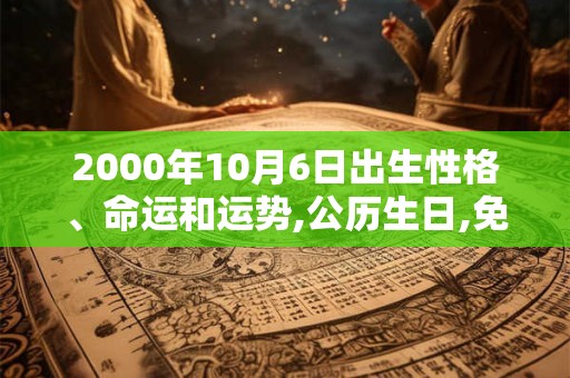 2000年10月6日出生性格、命运和运势,公历生日,免费算命
