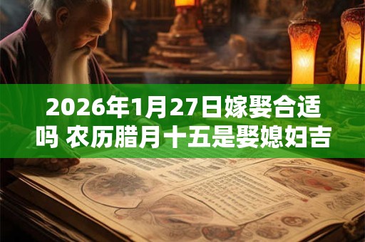 2026年1月27日嫁娶合适吗 农历腊月十五是娶媳妇吉日吗 2026年1月27日嫁娶合适吗 农历腊月十五是娶媳妇吉日吗