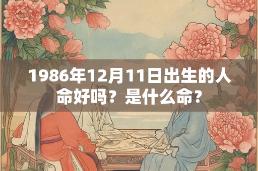 1986年12月11日出生的人命好吗？是什么命？