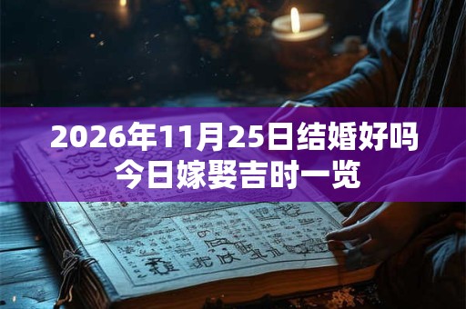 2026年11月25日结婚好吗 今日嫁娶吉时一览 2026年11月25日结婚好吗 今日嫁娶吉时一览