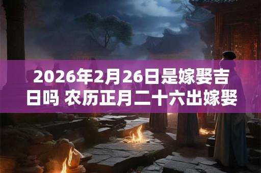 2026年2月26日是嫁娶吉日吗 农历正月二十六出嫁娶妻如何