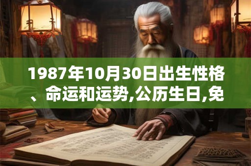 1987年10月30日出生性格、命运和运势,公历生日,免费算命