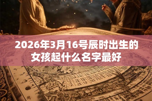 2026年3月16号辰时出生的女孩起什么名字最好