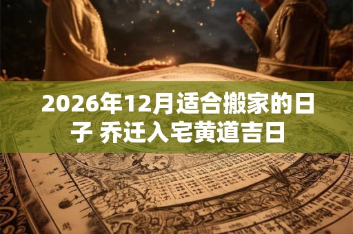 2026年12月适合搬家的日子 乔迁入宅黄道吉日