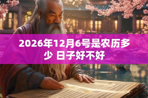 2026年12月6号是农历多少 日子好不好