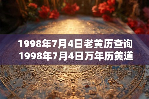 1998年7月4日老黄历查询 1998年7月4日万年历黄道吉日
