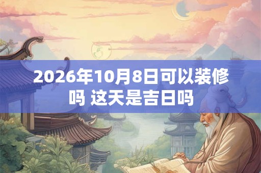 2026年10月8日可以装修吗 这天是吉日吗