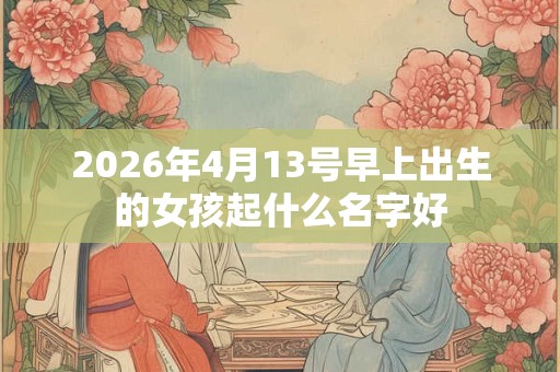 2026年4月13号早上出生的女孩起什么名字好 2026年4月13号早上出生的女孩起什么名字好
