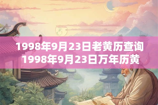 1998年9月23日老黄历查询 1998年9月23日万年历黄道吉日