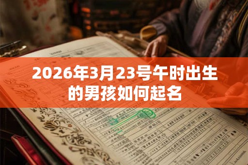 2026年3月23号午时出生的男孩如何起名