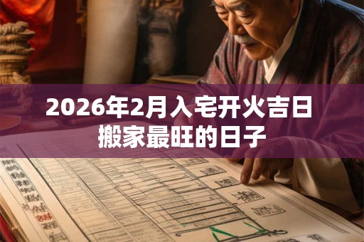 2026年2月入宅开火吉日 搬家最旺的日子